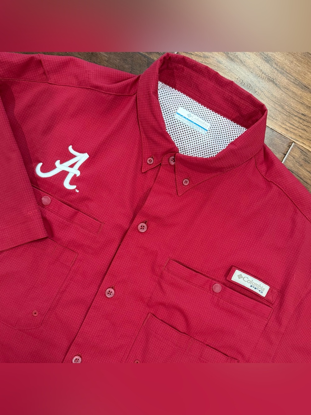 Columbia PFG Mens Shirt Alabama Crimson Tide L Crimson NCAA Football ROLL TIDE